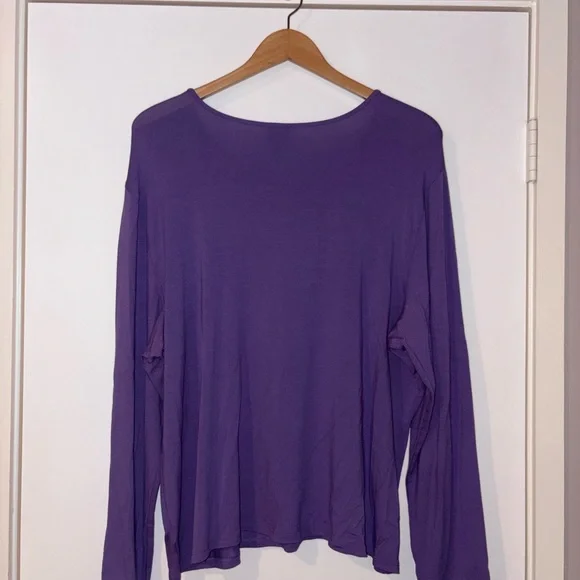 Eileen Fisher Purple Long Sleeve Top - Picture 4 of 5